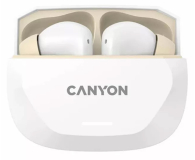 CANYON Słuchawki dokanałowe HEXAGON 7 TWS ANC+ENC Qi Biało - Beżowe - 1348433 - zdjęcie 3